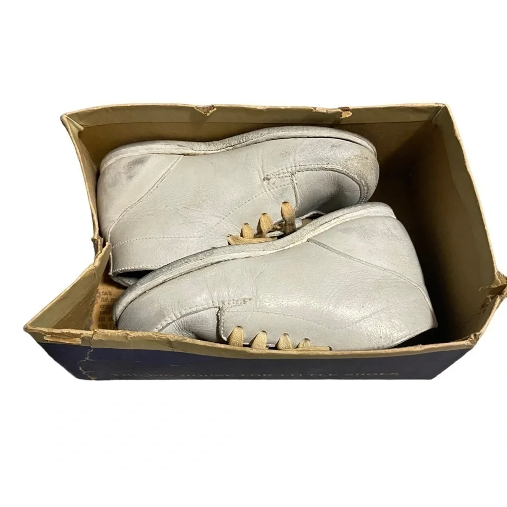 Vintage White Baby Shoes Edwards Todlins Toddlers With Box And Article